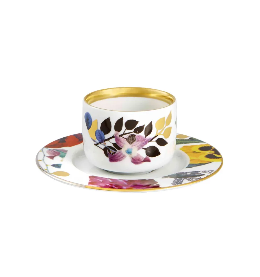 obrazek 2 Porcelanowy zestaw 2 filiżanek do kawy ze spodkami z wyjątkowej kolekcji Primavera – Vista Alegre
