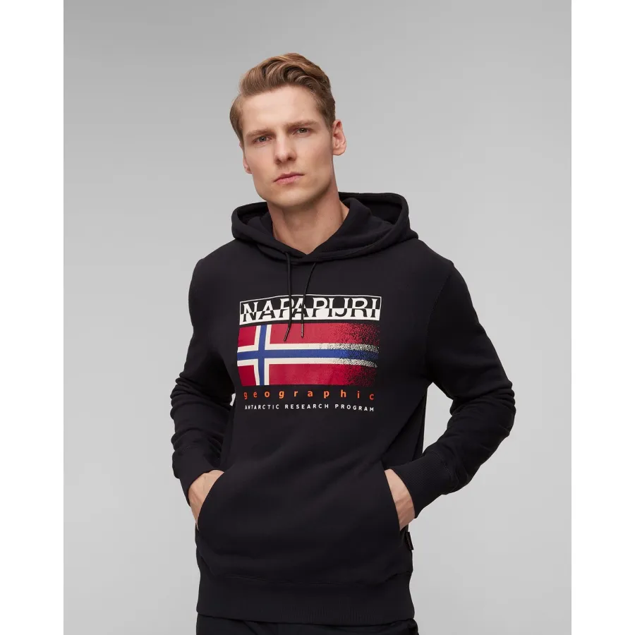 obrazek 1 Czarna Bluza Z Kapturem Męska Napapijri B-kreis H