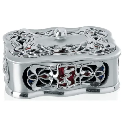 Zdjęcie Posrebrzana klasyczna szkatułka na biżuterię dla kobiet