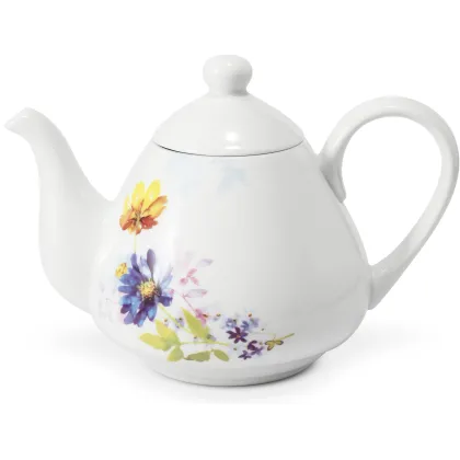 Zdjęcie Elegancki porcelanowy czajniczek zdobiony kwiatowym ornamentem z kolekcji Paloucek z Loucek – Leander