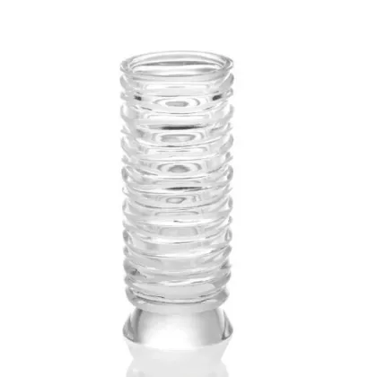 Zdjęcie Kryształowy pojemnik na szczoteczki z naprzemiennie matowym i przezroczystym wzorem fal - Il Paralume Marina