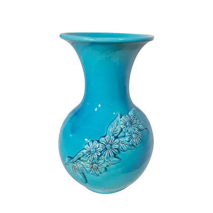 Picture A beautiful, stylish vase from Italy with a unique floral relief