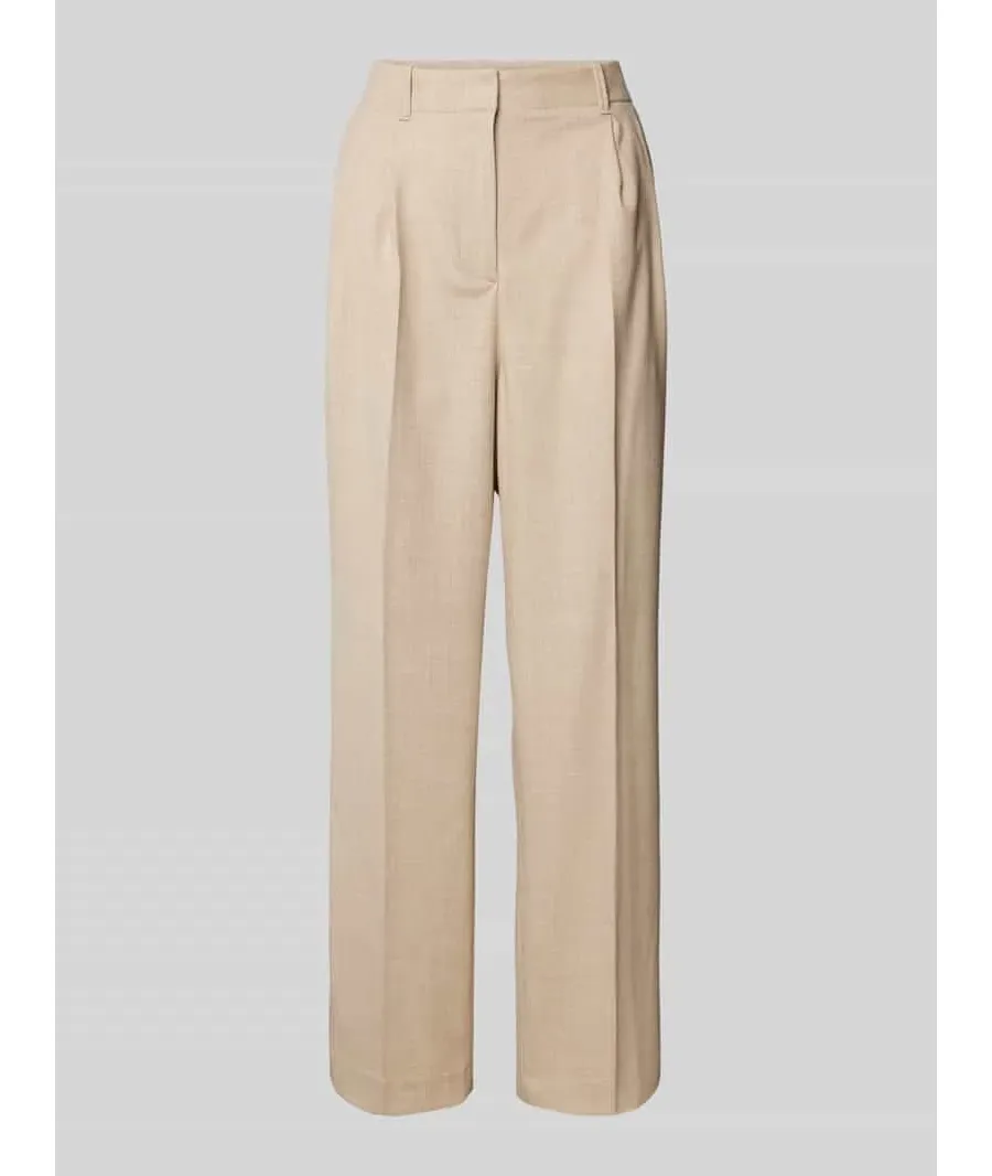 obrazek 1 Spodnie wełniane z szeroką nogawką i zakładkami w pasie