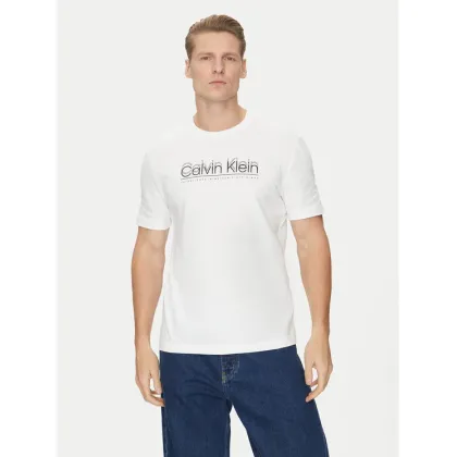 Zdjęcie Calvin Klein T-Shirt Double Logo K10K114149 Biały Regular Fit