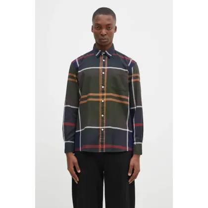 Zdjęcie Barbour koszula bawełniana Renford OS Tartan Shirt męska kolor zielony regular z kołnierzykiem klasycznym MSH5514