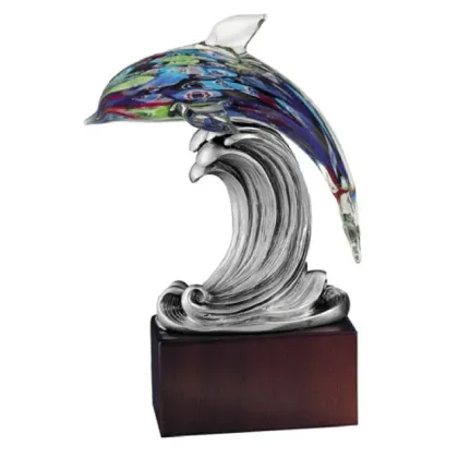 Picture Statuette with a colorful dolphin