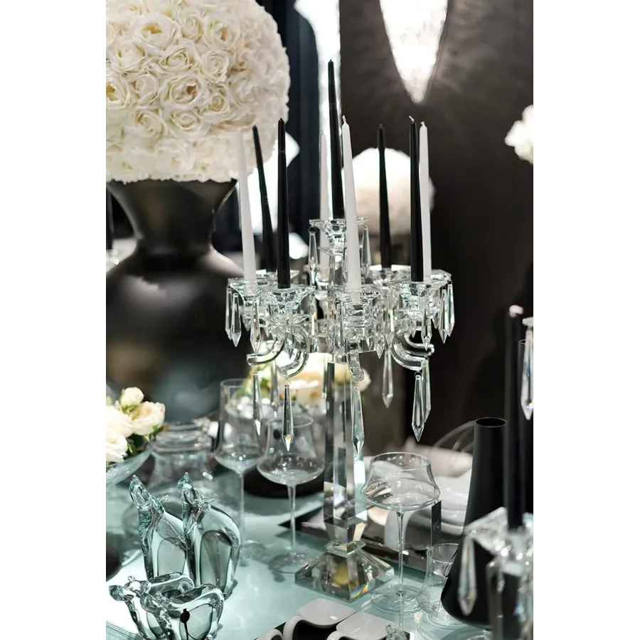 picture 10 Elegant Italian candlestick made of crystal on the dinning table