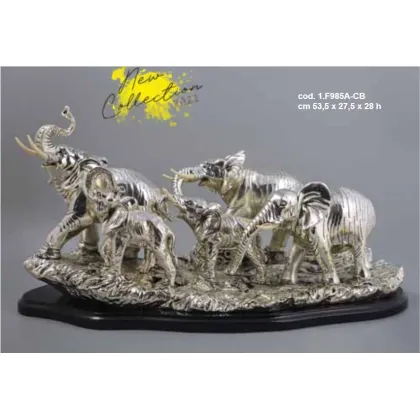 Zdjęcie Włoska dekoracyjna figura prezentująca rodzinę słoni - ArtBe