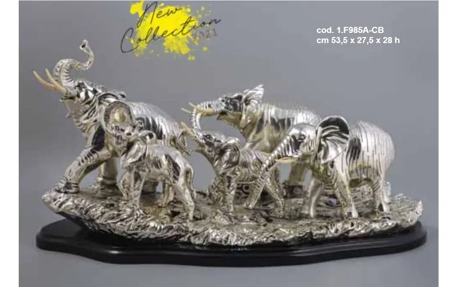 obrazek 1 Włoska dekoracyjna figura prezentująca rodzinę słoni - ArtBe