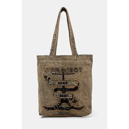 Zdjęcie Y/Project torba jeansowa PARIS' BEST TOTE BAG kolor beżowy 620BA004