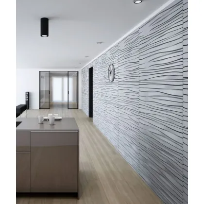 Zdjęcie 100x50 cm VT - PB03 (S96 szary ciemny) FALA - panel dekor 3D beton architektoniczny