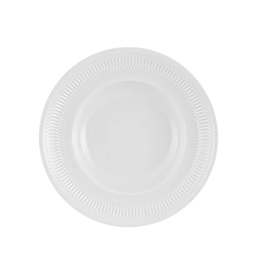obrazek 1 Porcelanowy biały talerz do makaronu Utopia ze złożonym reliefowym zdobieniem - Vista Alegre
