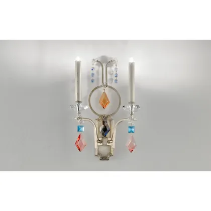 Picture Wall lamp for two bulbs with colorful crystals - Lizzi