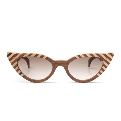 Zdjęcie Ekskluzywne, drewniane okulary dla niej o kształcie motyla - Legno Light