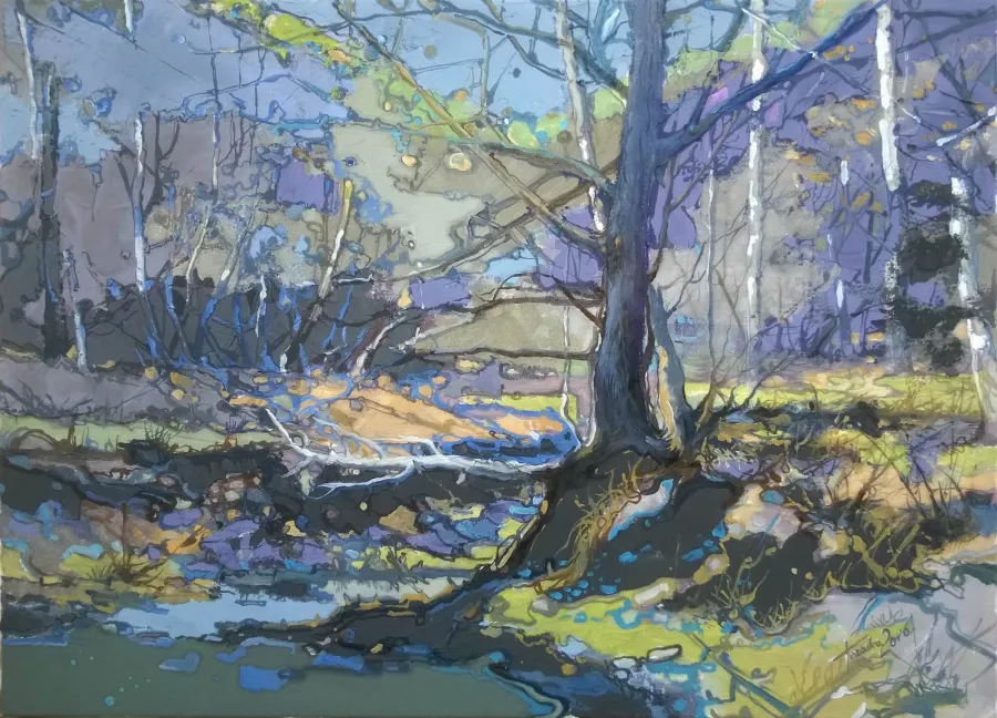 obrazek 1 Krzysztof Trzaska, obraz Kujawy z cyklu Polskie pejzaże, akryl/płótno, 50x70, 2016