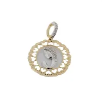 Zdjęcie Madonna z welonem z perforowaną płytką w serduszka i obrobionym brzegiem wym.20x18mm.