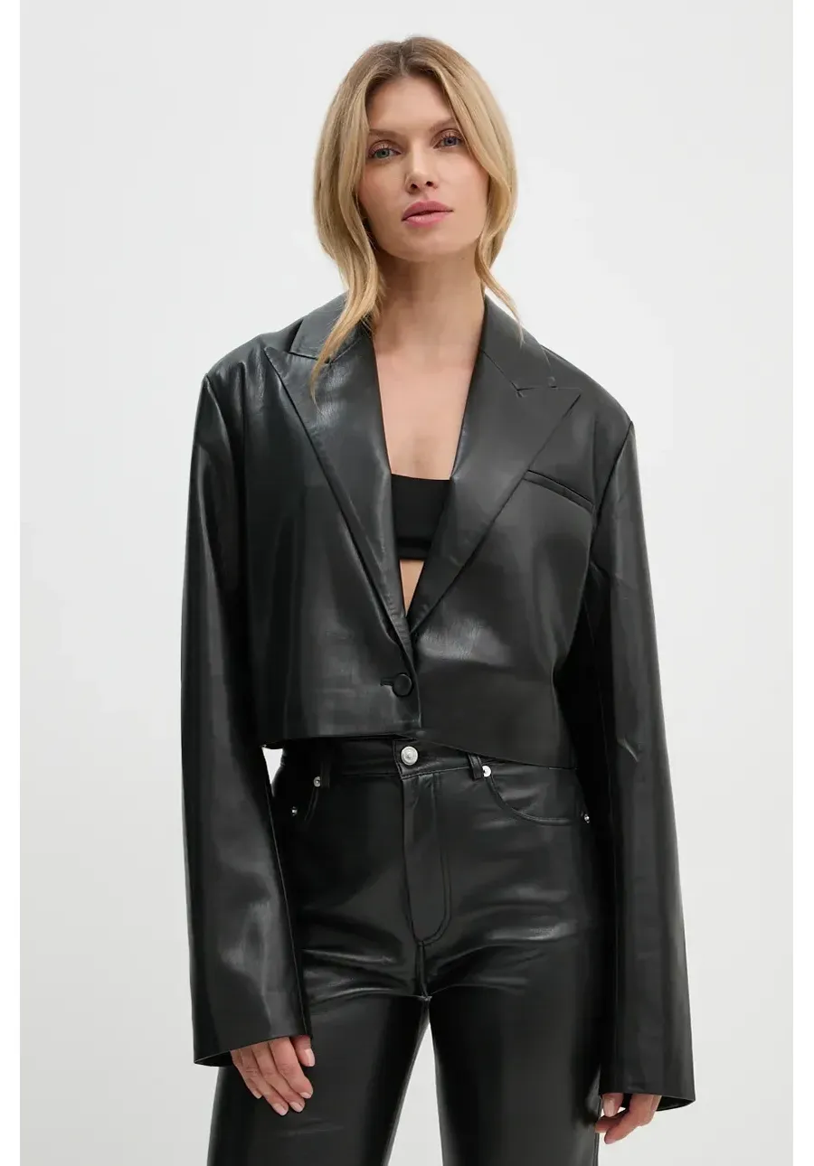 obrazek 1 Nanushka marynarka AIDULA kolor czarny jednorzędowa gładka NW24PFSG11351