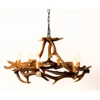 Picture An unusual chandelier made of deer antlers in a modern style