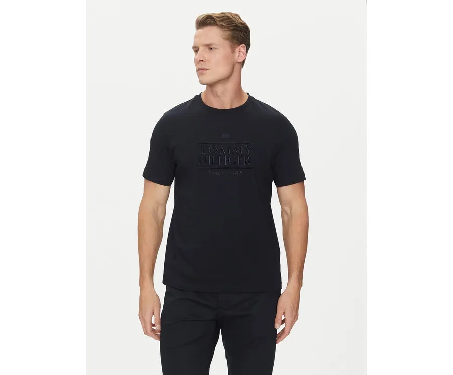 obrazek 1 Tommy Hilfiger T-Shirt Embroidery Logo MW0MW38620 Granatowy Regular Fit