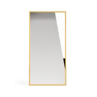 Picture Elite Portuguese mirror made of glass, walnut wood and brushed brass