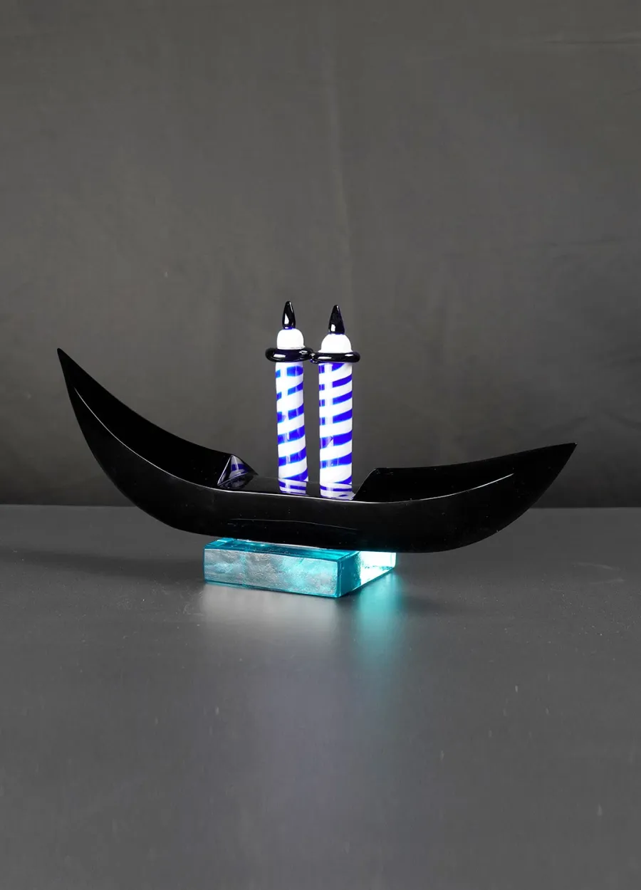 obrazek 1 Designerska rzeźba gondola z oryginalnego szkła Murano