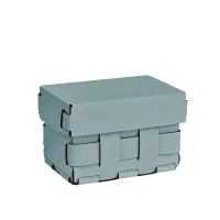 Zdjęcie Stylowy jasnobłękitny koszyk Bottega 12x19xH13 cm z plecionymi bokami
