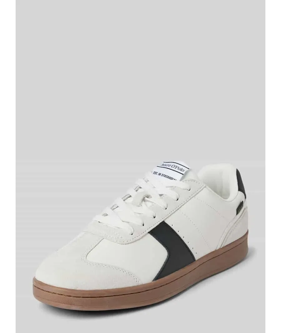 obrazek 1 Sneakersy skórzane z obszyciem w kontrastowym kolorze model ‘Vincenzo’