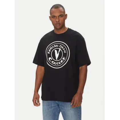 Zdjęcie Versace Jeans Couture T-Shirt 78GAHE08 Czarny Regular Fit