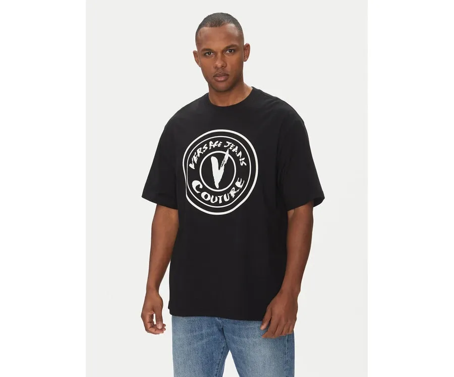 obrazek 1 Versace Jeans Couture T-Shirt 78GAHE08 Czarny Regular Fit