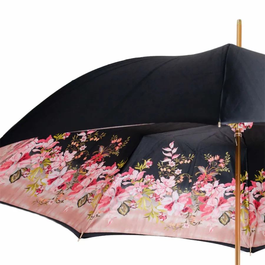 obrazek 6 Stylowy czarny parasol damski w stylu vintage – Pasotti