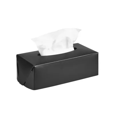 Zdjęcie Luksusowe czarne pudełko na chusteczki 23x12xH7,5 cm ze skóry