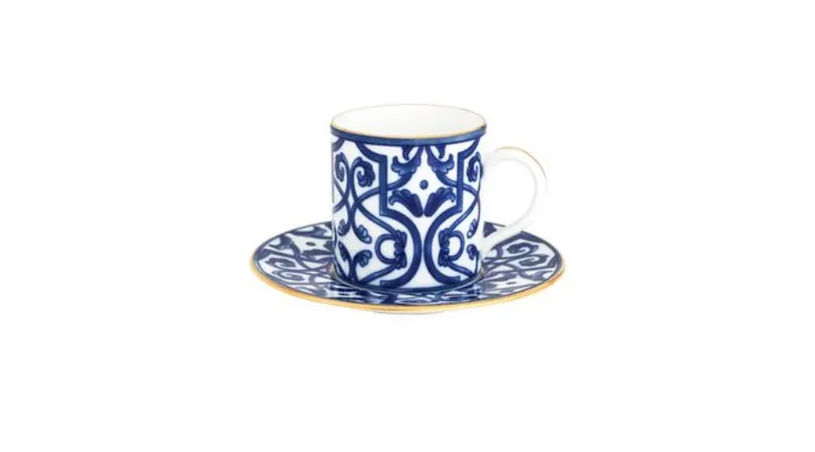 obrazek 1 Gustowna porcelanowa filiżanka do herbaty ze spodeczkiem