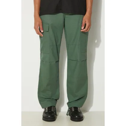 Zdjęcie Carhartt WIP spodnie bawełniane Regular Cargo Pant kolor zielony proste I032467.29N02