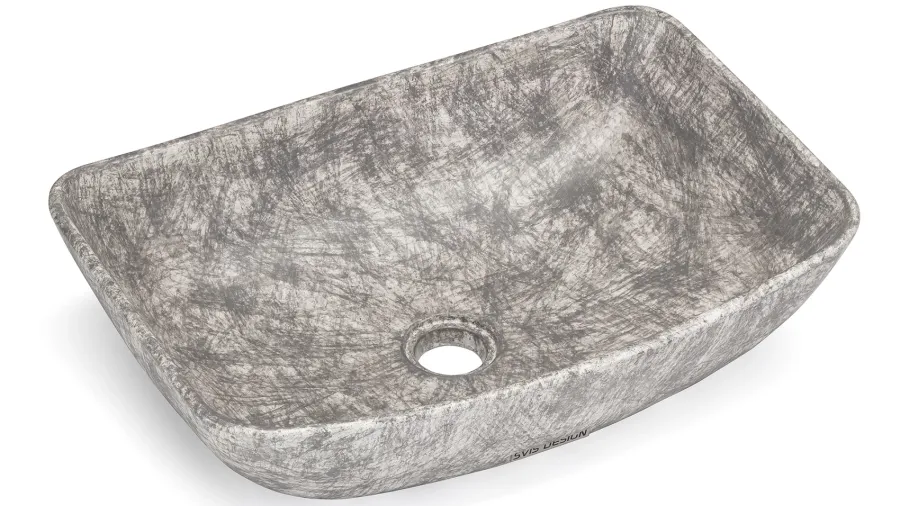 obrazek 2 Piękna umywalka 50 cm VIRGO BASIC – STONE, szary, lakier matowy