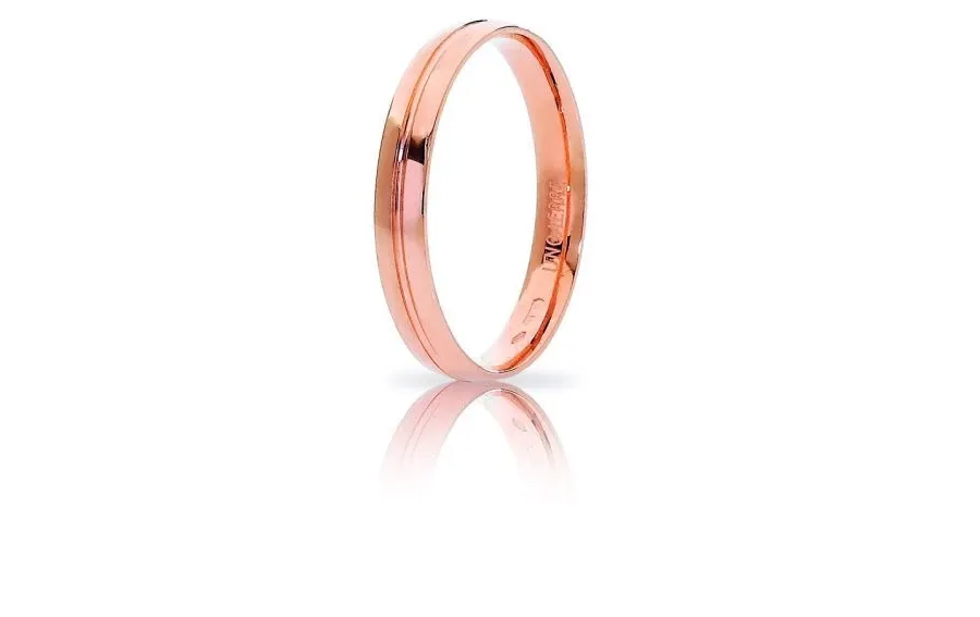 obrazek 1 Stylowa obrączka w kolorze różowego złota o szerokości 3,20mm