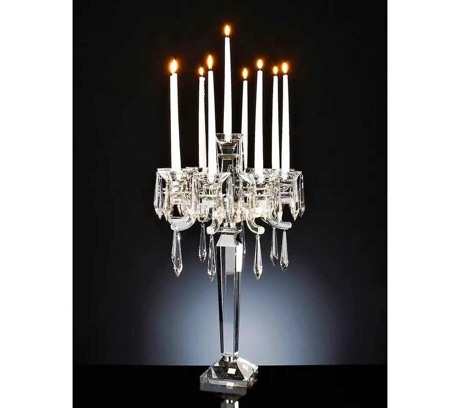 picture 1 Elegant Italian candlestick made of crystal on the dinning table