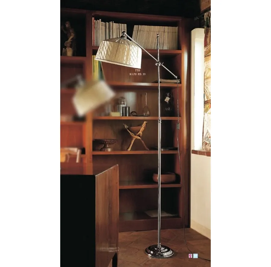 obrazek 1 Lampa podłogowa Stylo Nikel ze złączem i stożkowym kloszem - Il Paralume Marina