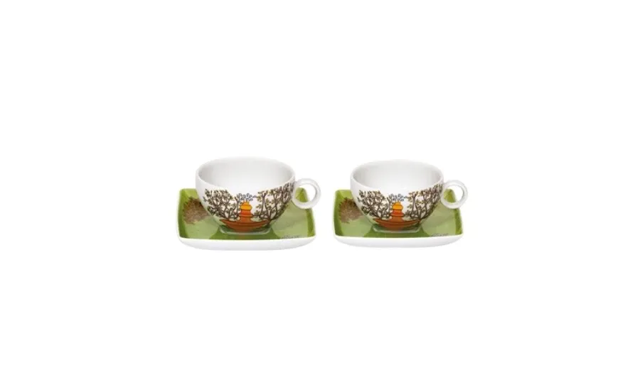 obrazek 1 Stylowy porcelanowy zestaw filiżanek do kawy ze spodkami - Vista Alegre