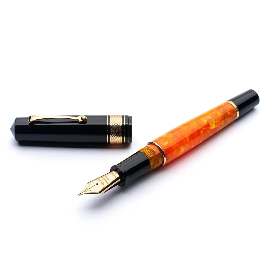 obrazek 1 Eleganckie pomarańczowo -czarne pióro z limitowanej edycji Leonardo ,, MZG Dolcevita black/ornage - limited edition