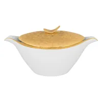 Zdjęcie Luksusowa waza do zupy z porcelany i złota - 3L