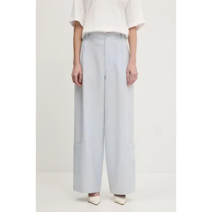 Zdjęcie Y-3 spodnie Sport Uniform Wide Leg Pants damskie kolor szary szerokie high waist JM7801