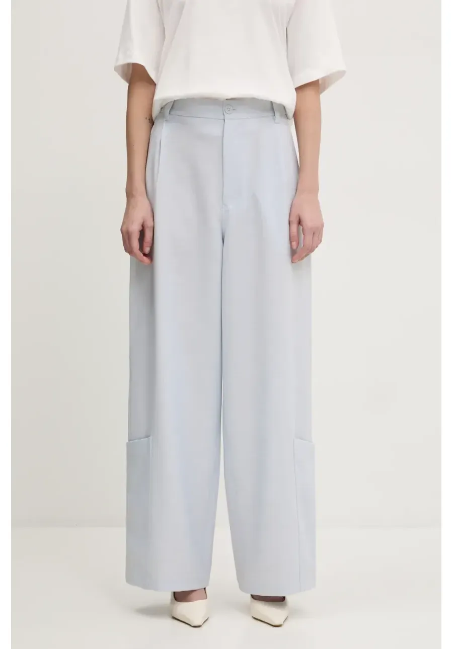 obrazek 1 Y-3 spodnie Sport Uniform Wide Leg Pants damskie kolor szary szerokie high waist JM7801
