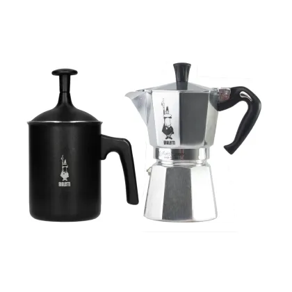 Zdjęcie Zestaw Kawiarka Moka Express 6tz + spieniacz elektryczny BIALETTI