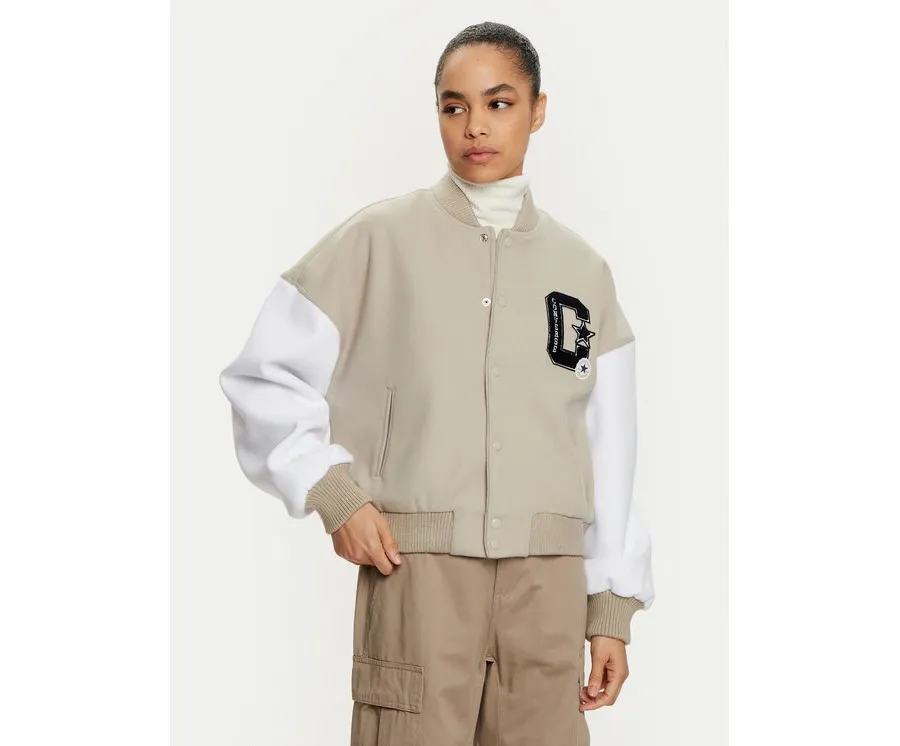 obrazek 1 Converse Kurtka bomber Retro Varsity 10026772-A01 Beżowy Relaxed Fit