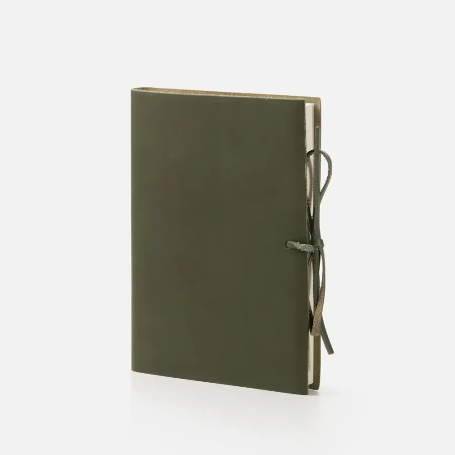 obrazek 2 Elegancki skórzany notes w kolorze zielonym