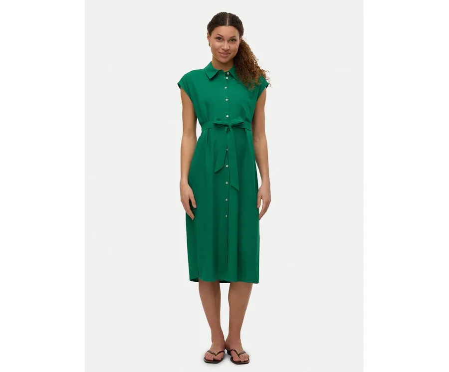 obrazek 1 Vero Moda Sukienka koszulowa Mymilo 10282532 Zielony Regular Fit