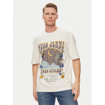 Zdjęcie Hugo T-Shirt Nirito 50513199 Écru Regular Fit HUGO