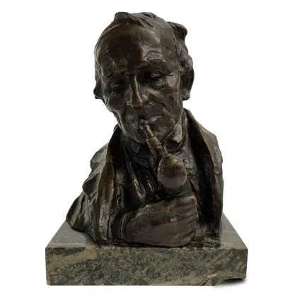 Picture Bust of Hans Müller with a pipe, early 20th century