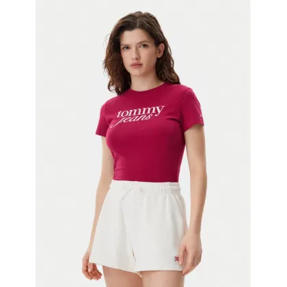 Zdjęcie Tommy Jeans T-Shirt Essential DW0DW19447 Różowy Slim Fit