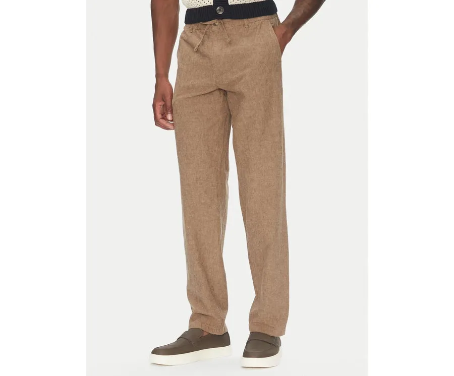 obrazek 1 Lindbergh Spodnie materiałowe 30-008023 Beżowy Relaxed Fit
